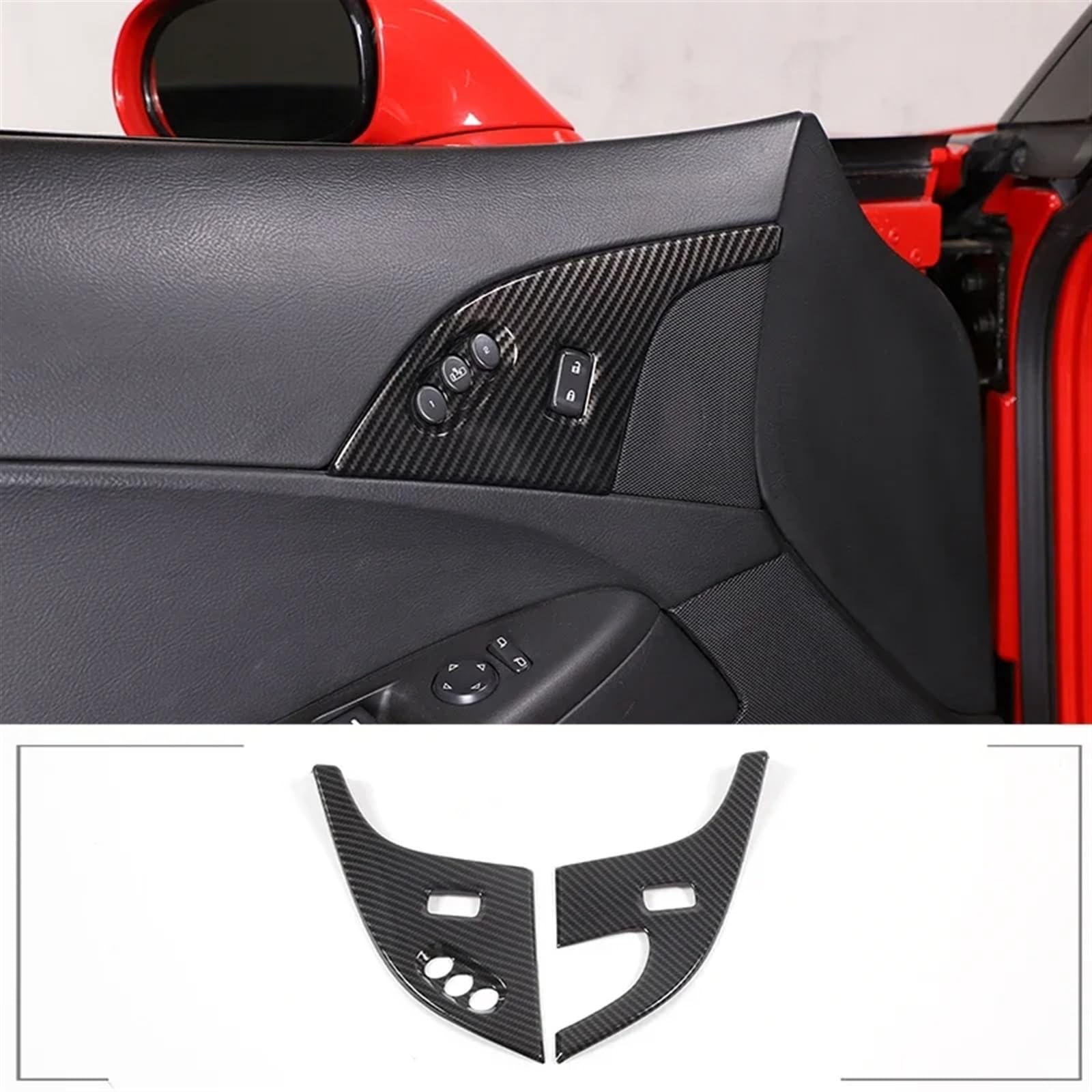 Automobilinnenraum Für Chevrolet Für Corvette Für C6 2005 2006 2007 2008 2009 2010 2011 2012 2013 Auto Glas Lift Rahmen Armlehne Box Schutzhülle Aufkleber Auto Zubehör Innenverkleidung Mittelkonsole(5 von LKRGBXA