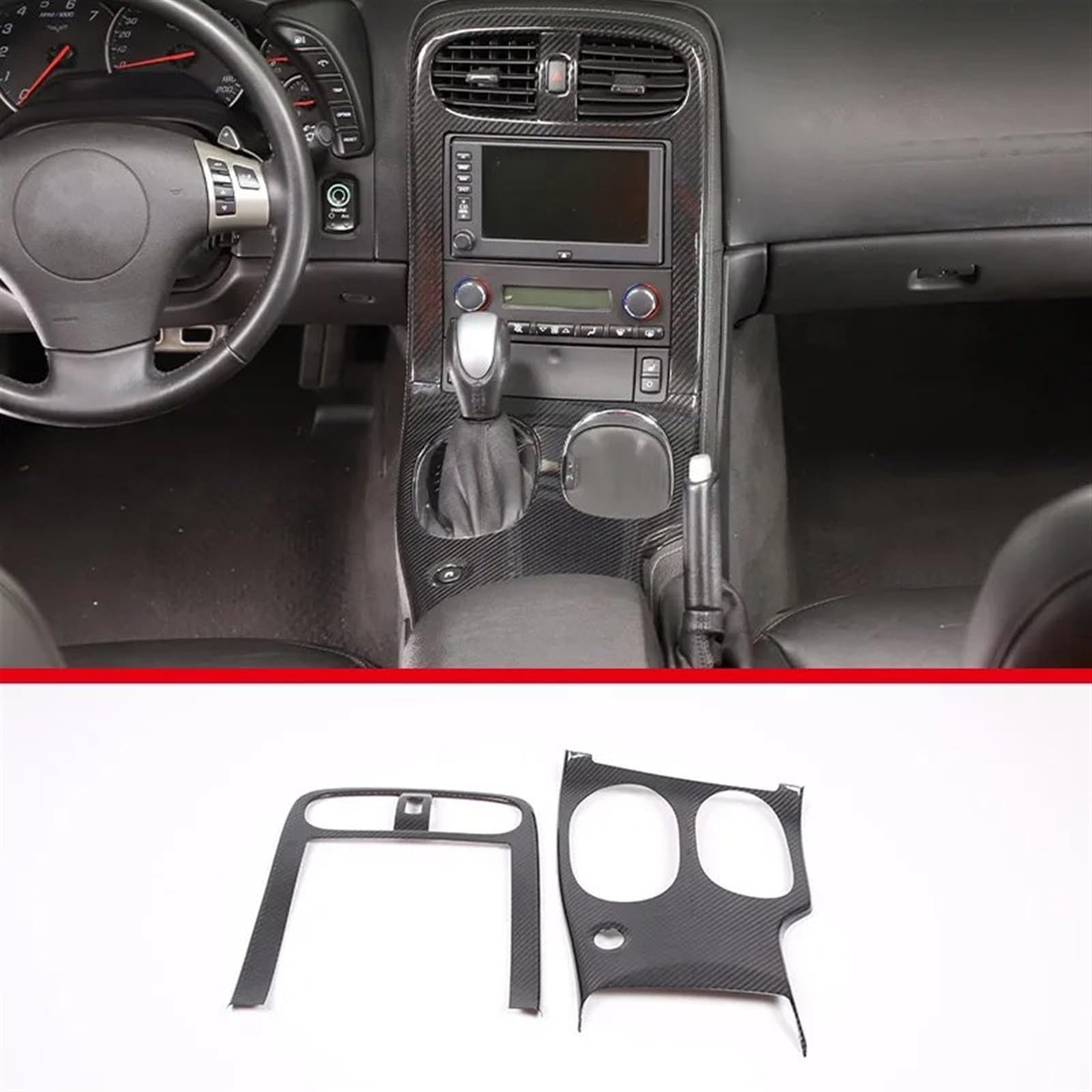 Automobilinnenraum Für Chevrolet Für Corvette Für C6 2005 2006 2007 2008 2009 2010 2011 2012 2013 Auto Mittelkonsole Getriebe Panel Dekorative Abdeckung Innenzubehör Innenverkleidung Mittelkonsole(Sty von LKRGBXA