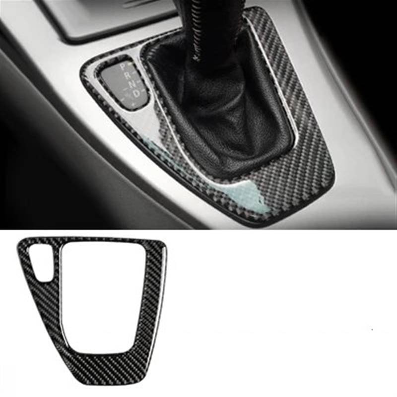 Automobilinnenraum Für E90 Für E92 Für E93 Für Serie 3 2005 2006 2007 2008-2012 Carbon Fiber Schaltknauf Panel Trim Abdeckung Dekoration Aufkleber Auto Innen Zubehör Innenverkleidung Mittelkonsole(Bla von LKRGBXA