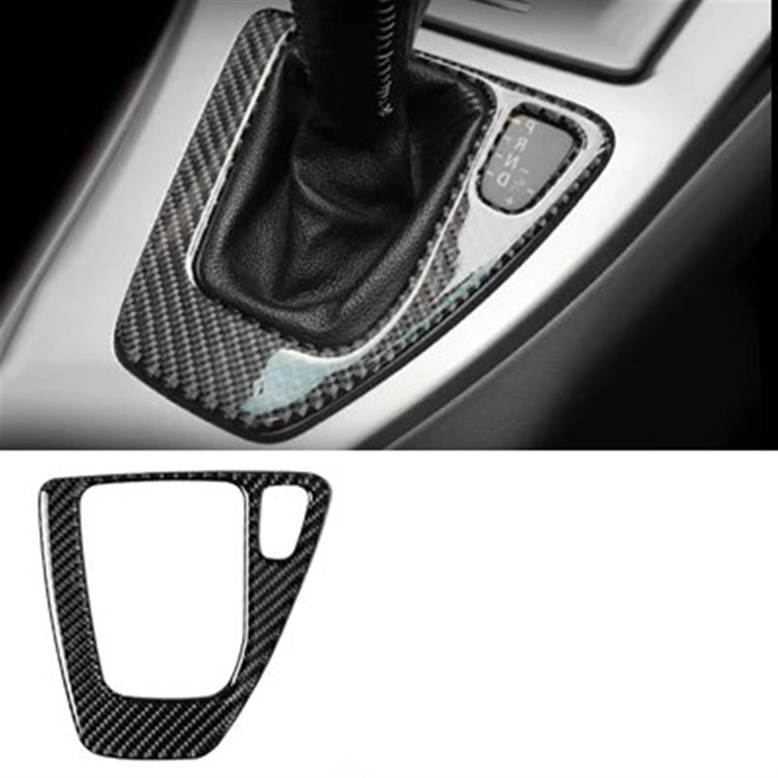 Automobilinnenraum Für E90 Für E92 Für E93 Für Serie 3 2005 2006 2007 2008-2012 Carbon Fiber Schaltknauf Panel Trim Abdeckung Dekoration Aufkleber Auto Innen Zubehör Innenverkleidung Mittelkonsole(Bla von LKRGBXA