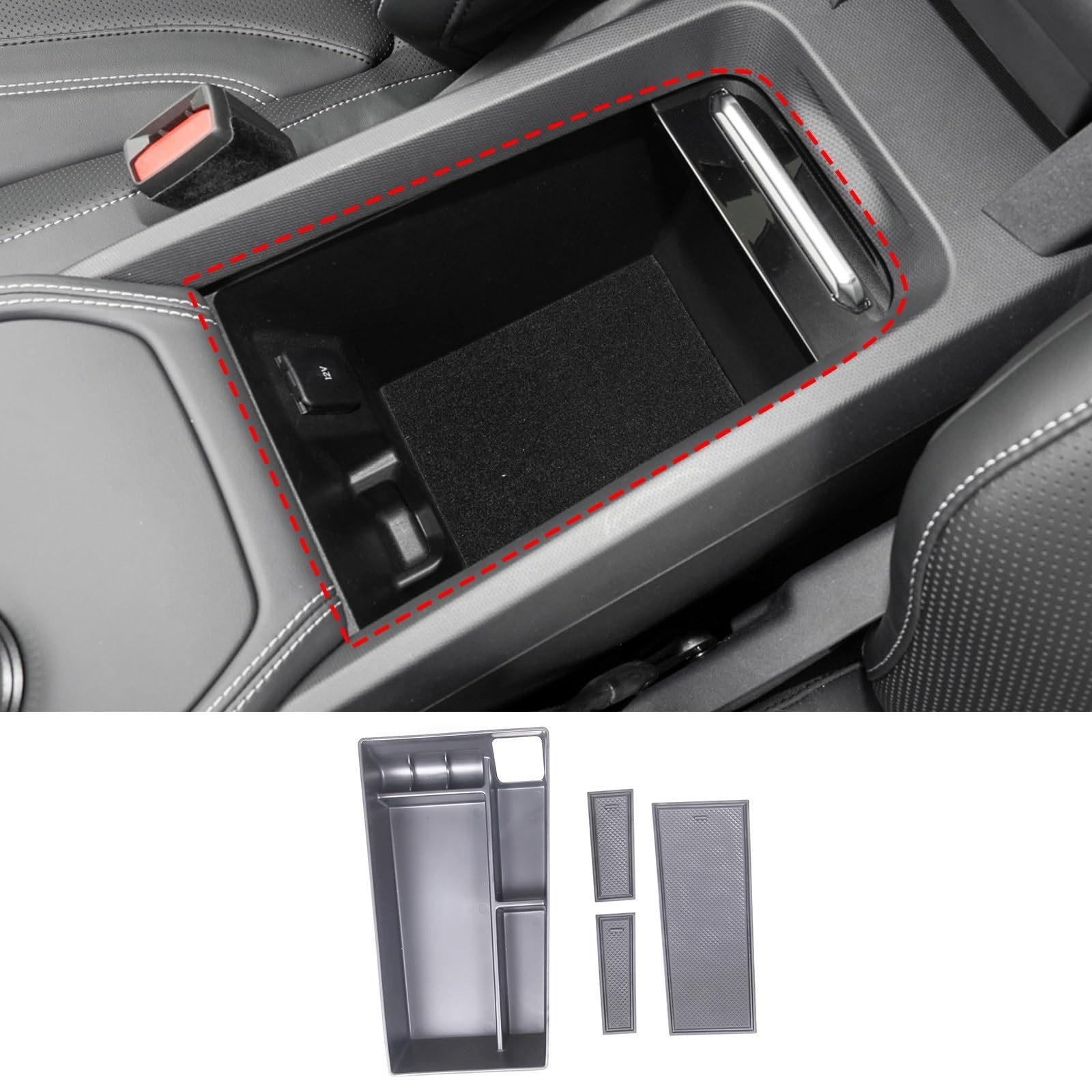 Automobilinnenraum Für Ford Für Mustang Für Mach-E 2021 2022 Auto Zentrale Armlehne Lagerung Box Center Konsole Organizer Halter Container Auto Zubehör Innenverkleidung Mittelkonsole(Style A) von LKRGBXA