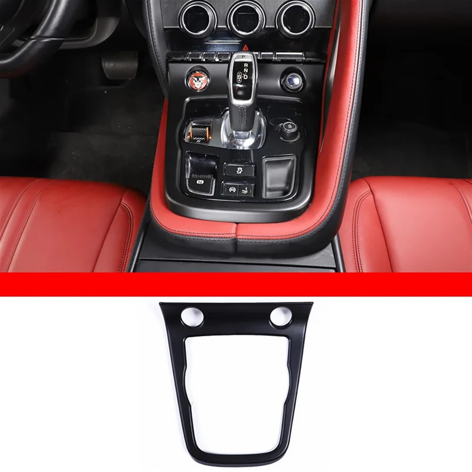 Automobilinnenraum Für Jaguar Für F-TYPE 2013 2014 2015-2024 ABS Carbon Faser Auto Interior Center Konsole Gangschaltung Panel Abdeckung Rahmen Aufkleber Trim Zubehör Innenverkleidung Mittelkonsole(St von LKRGBXA