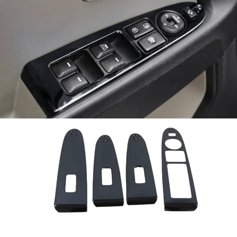 Automobilinnenraum Für Kia Für Sportage R 2010 2011 2012 2013 2014 2015 Edelstahl Auto Innentür Fenster Schalter Panel Abdeckung Trim Dekoration Zubehör Innenverkleidung Mittelkonsole(Schwarz) von LKRGBXA