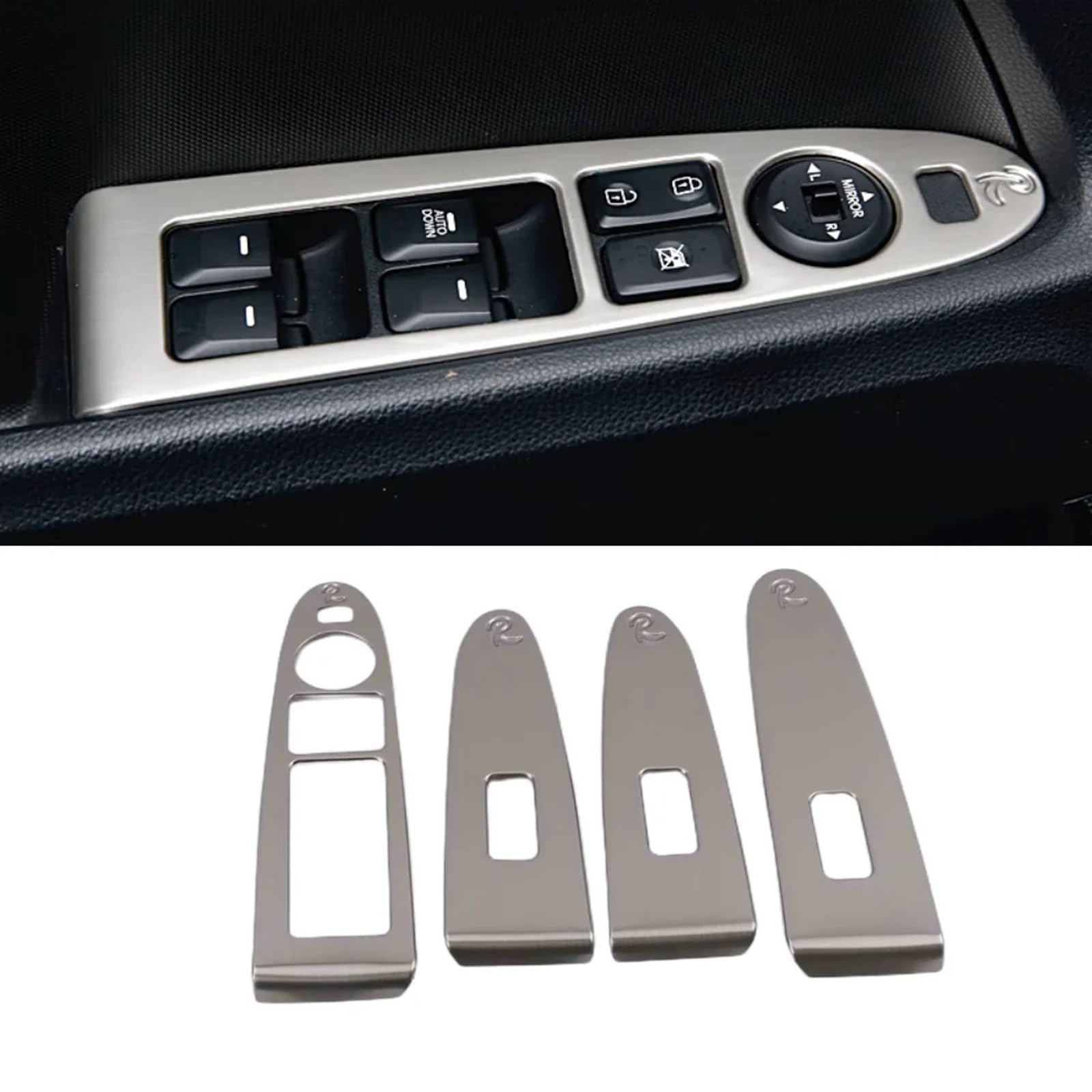 Automobilinnenraum Für Kia Für Sportage R 2010 2011 2012 2013 2014 2015 Edelstahl Auto Innentür Fenster Schalter Panel Abdeckung Trim Dekoration Zubehör Innenverkleidung Mittelkonsole(Silber) von LKRGBXA