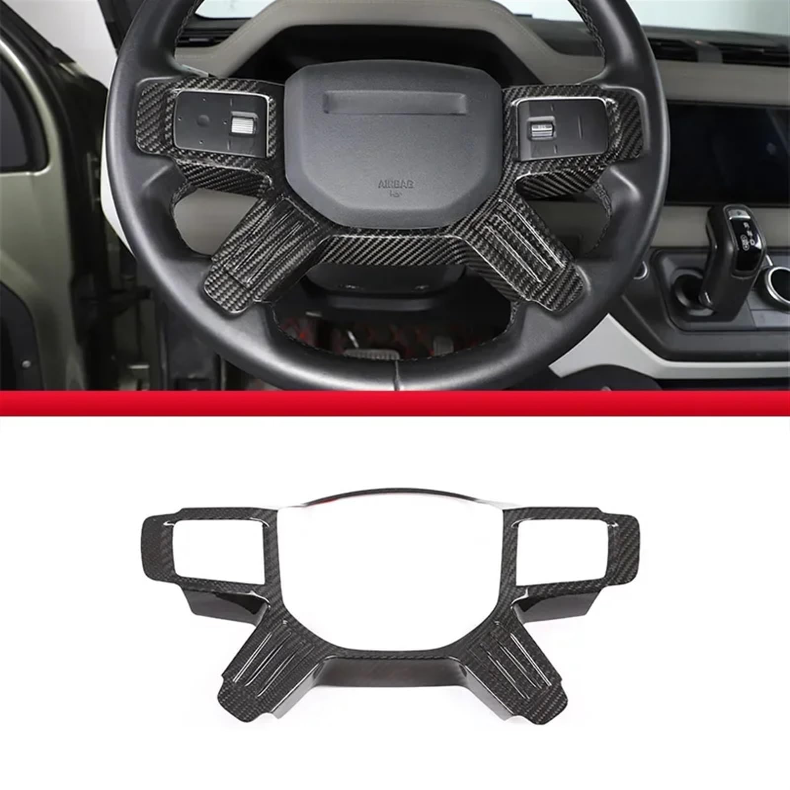 Automobilinnenraum Für Land Für Rover Für Defender 90 110 2020 2021 2022 Konsole Air Outlet Dekorative Rahmen Aufkleber Auto Zubehör Real Carbon Fiber Kit Innenverkleidung Mittelkonsole(23) von LKRGBXA