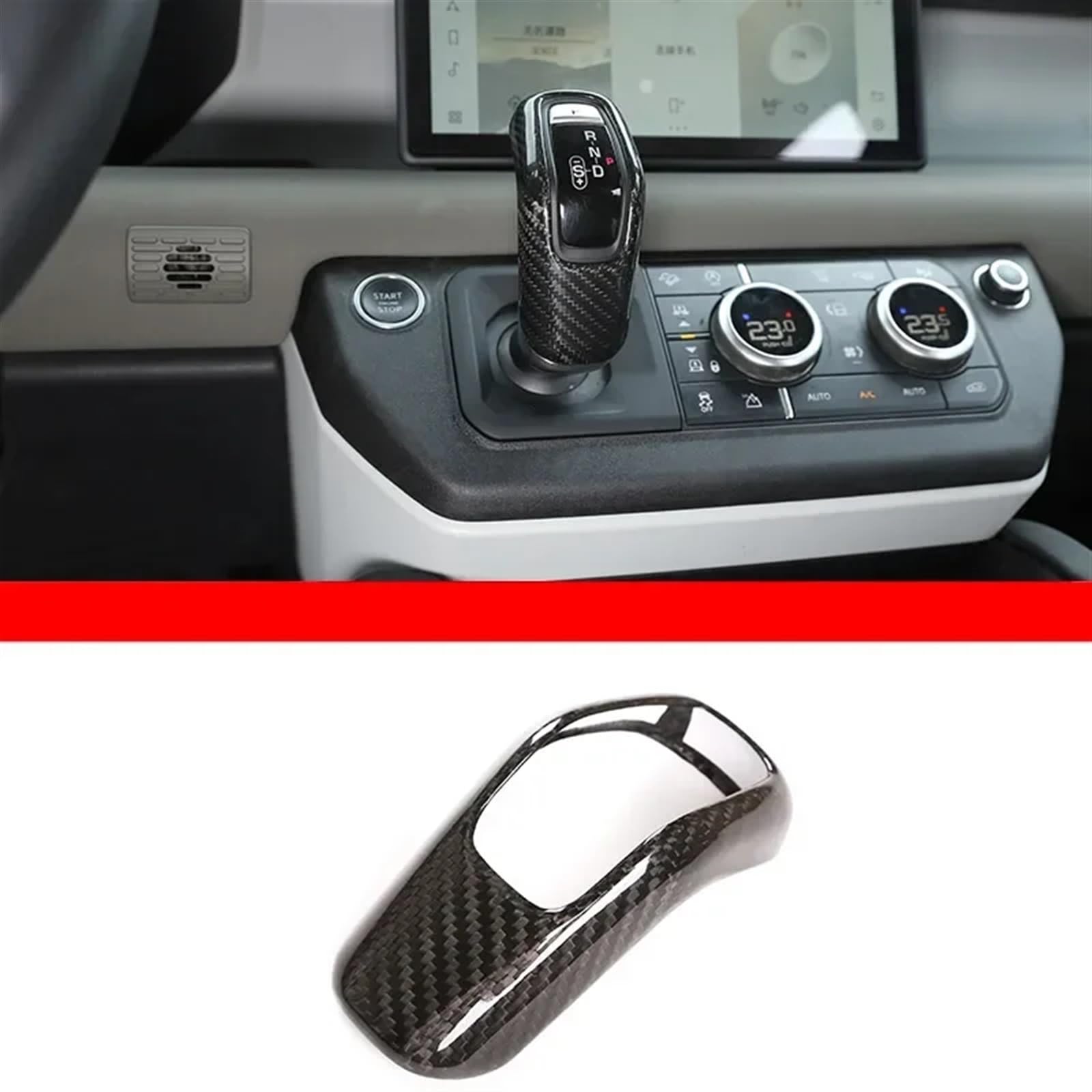 Automobilinnenraum Für Land Für Rover Für Defender 90 110 2020 2021 2022 Konsole Air Outlet Dekorative Rahmen Aufkleber Auto Zubehör Real Carbon Fiber Kit Innenverkleidung Mittelkonsole(4) von LKRGBXA