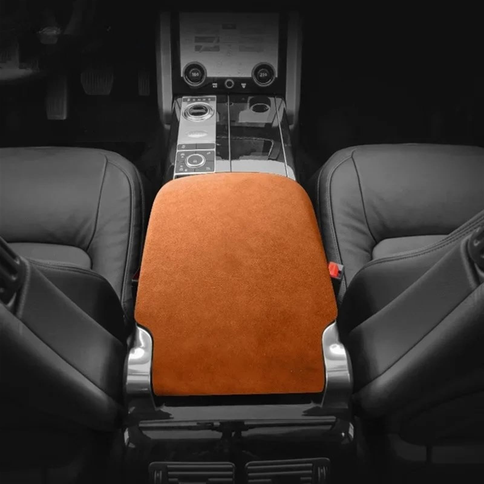 Automobilinnenraum Für Land Für Rover Für Range Für Rover 2022 Auto Zubehör Innenräume Center Console Armlehne Box Schutzhülle Aufkleber Trim Innenverkleidung Mittelkonsole(Orange) von LKRGBXA