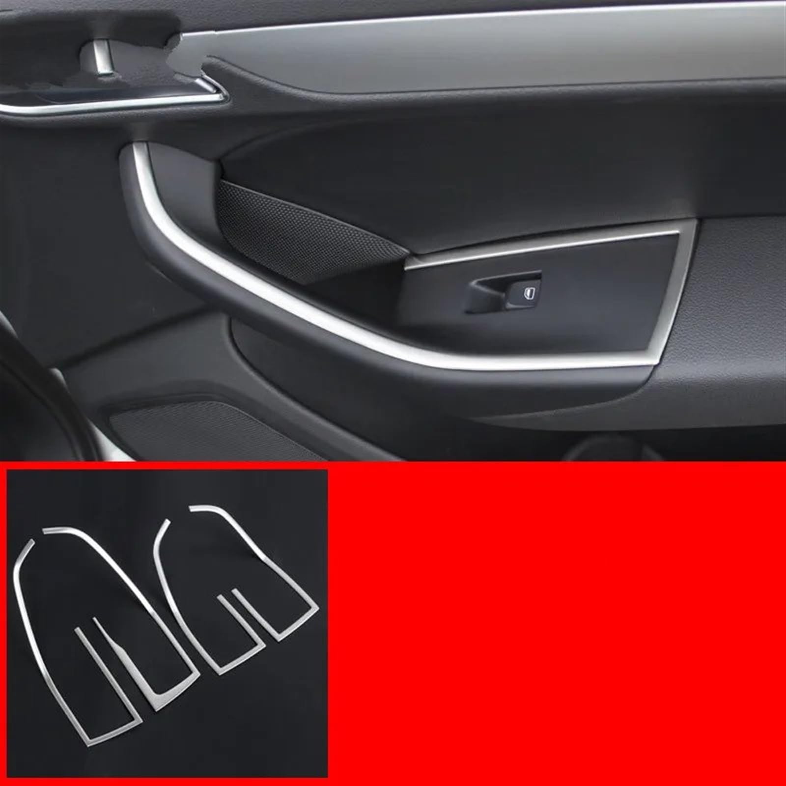 Automobilinnenraum Für Q3 2012 2013 2014 2015 2016 Zentrale CD Panel Abdeckung Trim Klimaanlage Outlet Rahmen Tür Armlehne Dekoration Streifen Auto Zubehör Innenverkleidung Mittelkonsole(Door armrest) von LKRGBXA