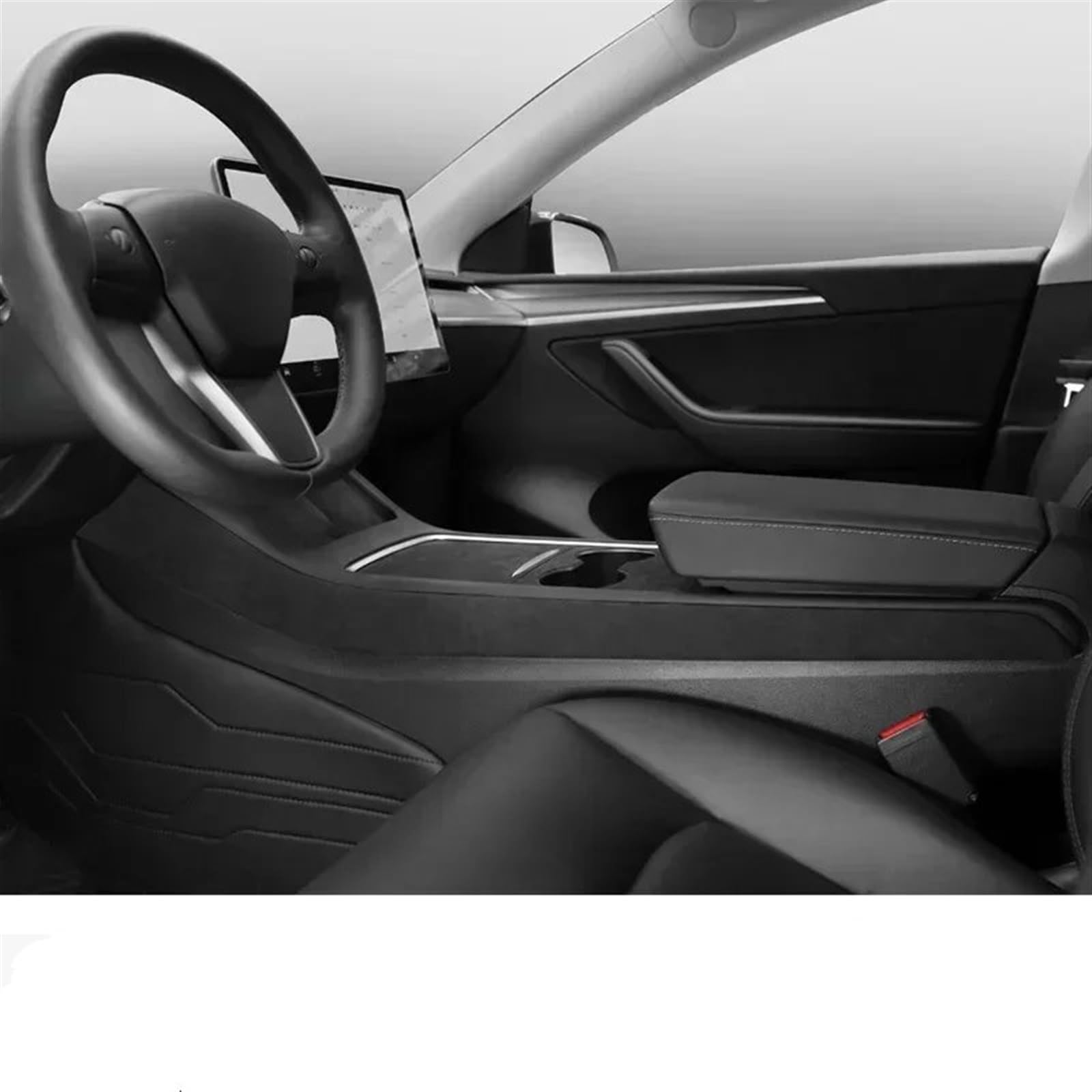 Automobilinnenraum Für Tesla Für Modell 3 Für Modell Y 2017 2018 2019 2020 2021-2023 Center Console Side Trim Streifen Dekorative Panel Abdeckungen Auto Innen Zubehör Innenverkleidung Mittelkonsole(Sc von LKRGBXA