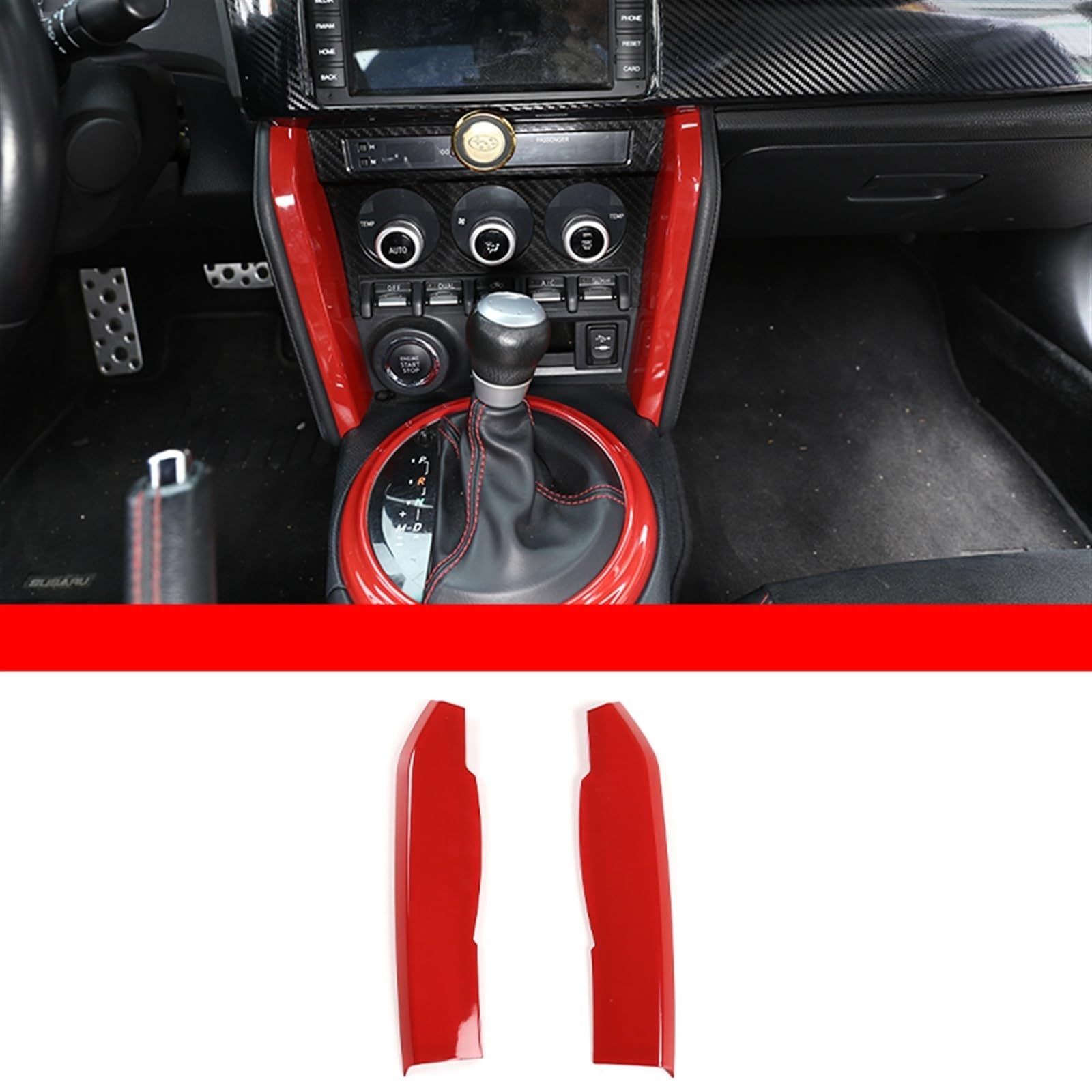 Automobilinnenraum Für Toyota 86 Für GT86 2012 2013 2014 2015 2016 2017 2018 2019 2020 ABS Auto Innen Zubehör Schalthebel Becherhalter Klimaanlage Trim Aufkleber Innenverkleidung Mittelkonsole(5) von LKRGBXA