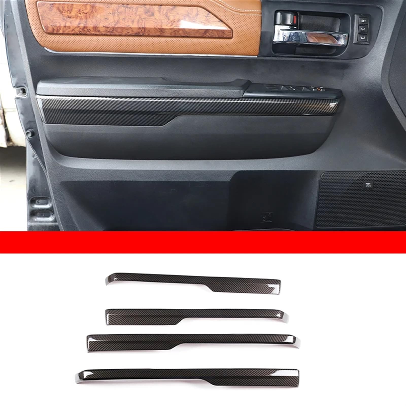 Automobilinnenraum Für Toyota Für Tundra 2014 2015 2016 2017-2021 Fensterheber Schalter Dashboard Trim Navigation Panel Rahmen Abdeckung ABS Carbon Faser Innenleisten Innenverkleidung Mittelkonsole(2) von LKRGBXA