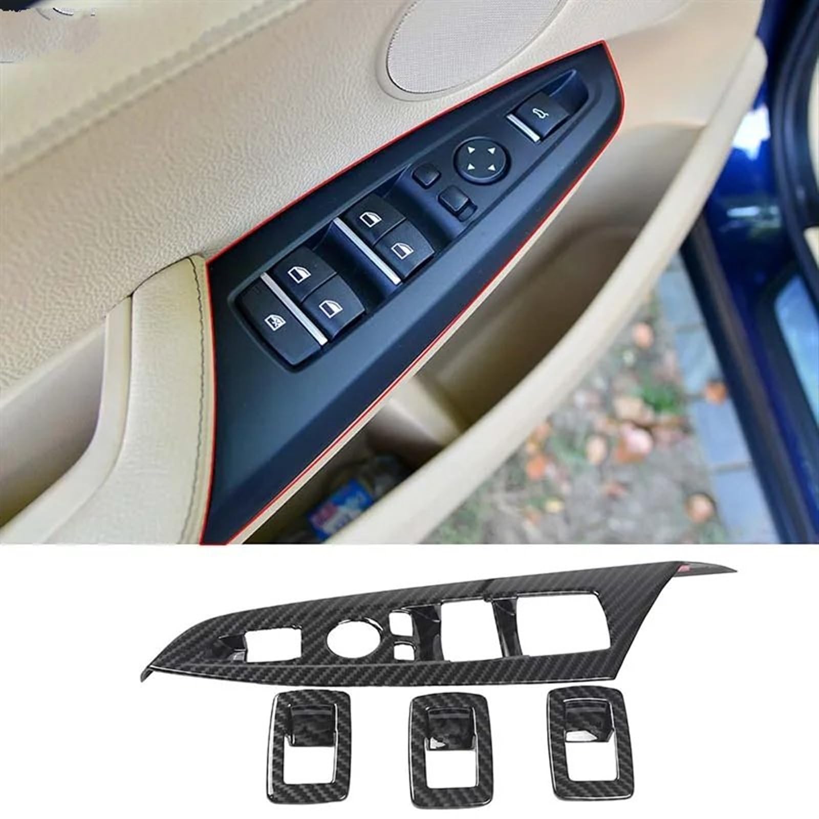 Automobilinnenraum Für X3 Für F25 2011 2012 2013 2014 2015 2016 2017 Carbon Fiber Car Center Control Panel Lenkrad Tür Trim Aufkleber Auto Innen Dekoration Abdeckung Innenverkleidung Mittelkonsole(2) von LKRGBXA