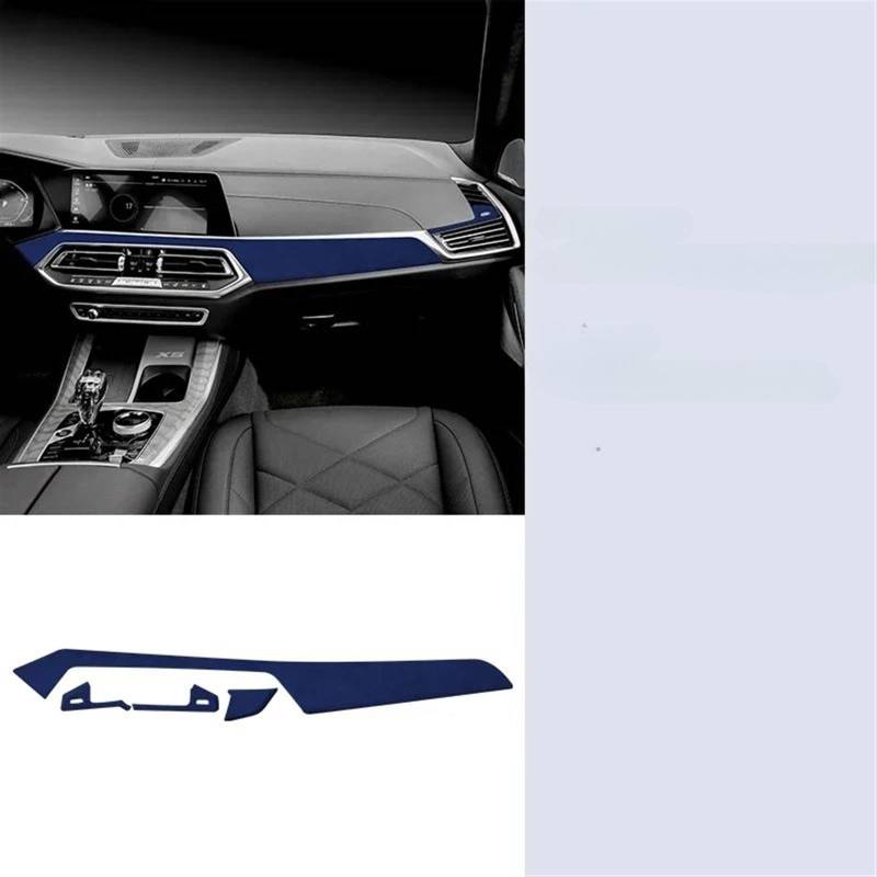 Automobilinnenraum Für X5 2019 2020 2021 2022 2023 Auto Center Console Dashboard Instrument Panel Dekoration Streifen Aufkleber Innenverkleidung Mittelkonsole(Blau) von LKRGBXA