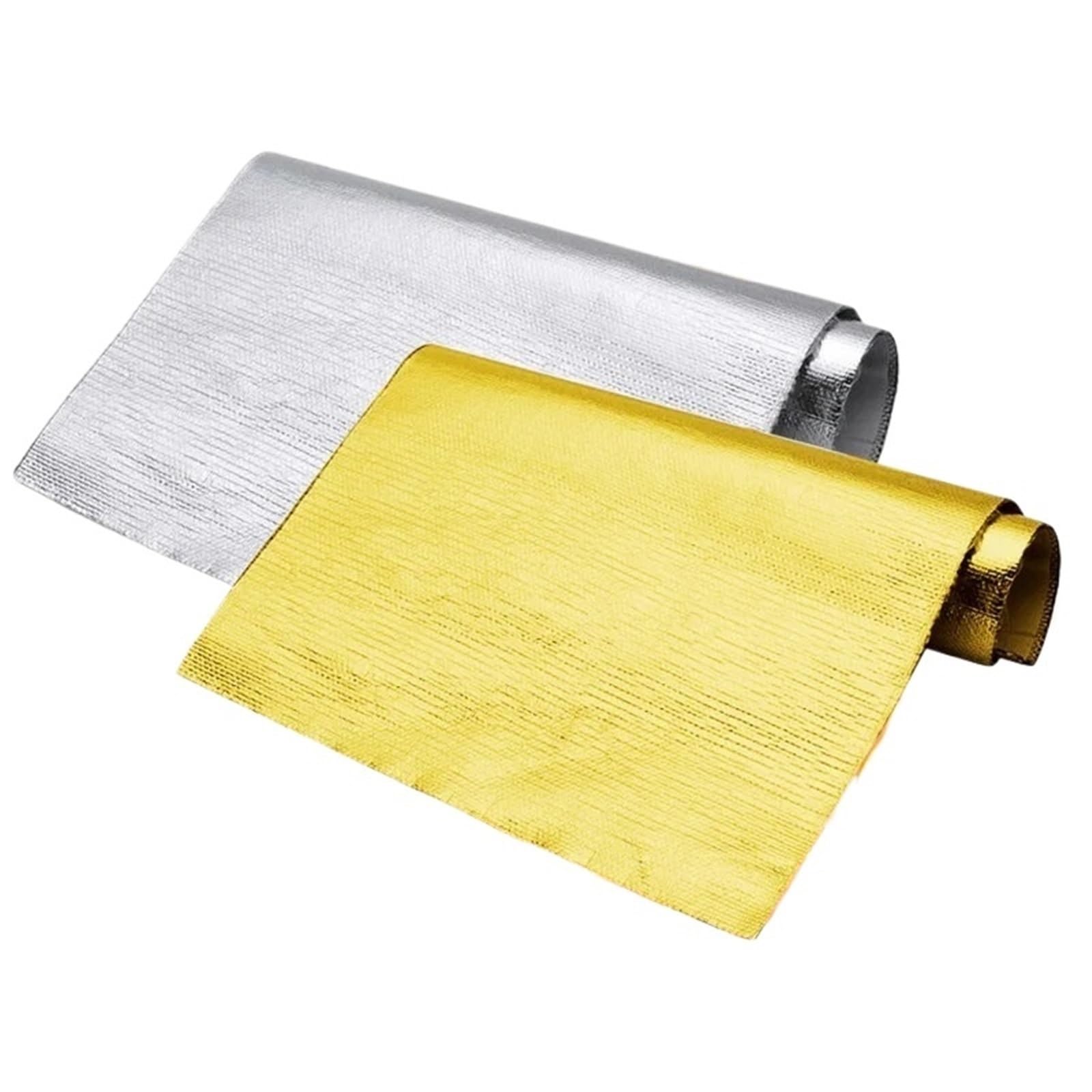 Dämmmatte Hitzeschutzfolie Für Kraftfahrzeuge Hochtemperaturbeständige Glasfaser-Aluminiumfolie Selbstklebendes Isolierpolster Isolierung(Yellow-05) von LKRGBXA