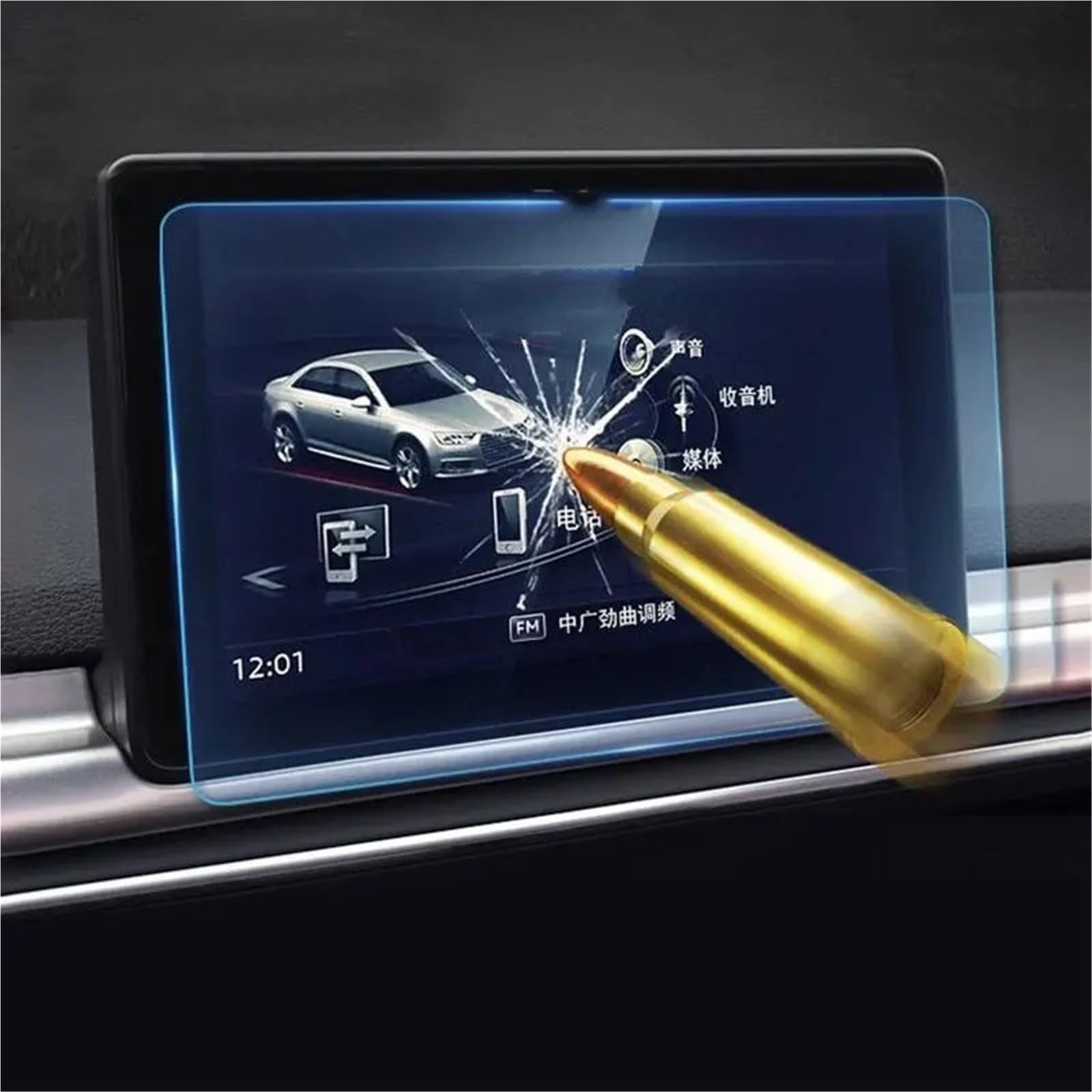 GPS-Displayschutz Für A4 Für B9 Für S4 Für A5 Für S5 Für Q5 2016 2017 2018 2019 Auto Navigation LCD Film Anti-Scratch Film Gehärtetes Glas Display-schutzfolie Navigationsschutzfolie(185x110mm) von LKRGBXA