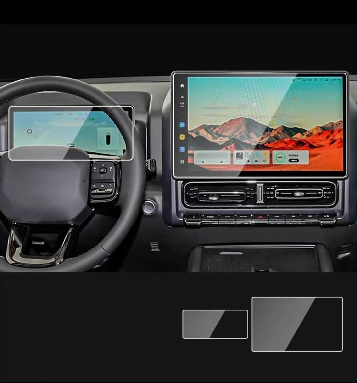 GPS-Displayschutz Für Haval H9 2024 Auto GPS Navigation Center Touch Und Dashboard Gehärtetes Glas Screen Protector Film Navigationsschutzfolie(Dashboard and GPS) von LKRGBXA