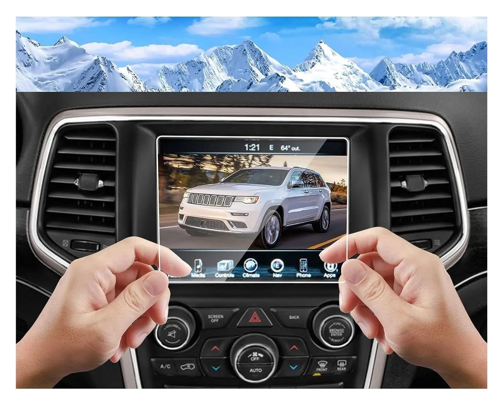 GPS-Displayschutz Für Jeep Für Renegade 8,4 Zoll 7 Zoll 2014 2015 2016 2017 2018 2019 2020 2021 2022 2023 LCD GPS Navigation Gehärtetem Glas Touch Screen Schutz Film Navigationsschutzfolie(8.4inch) von LKRGBXA