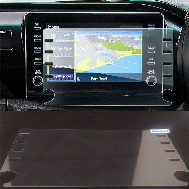 GPS-Displayschutz Für Toyota Für HiLux Für Workmate SR SR5 Für Rogue 2020 2021 2022 8 Zoll GPS Navigation Bildschirm Gehärtetes Glas Schutz Film Auto Innen Navigationsschutzfolie von LKRGBXA