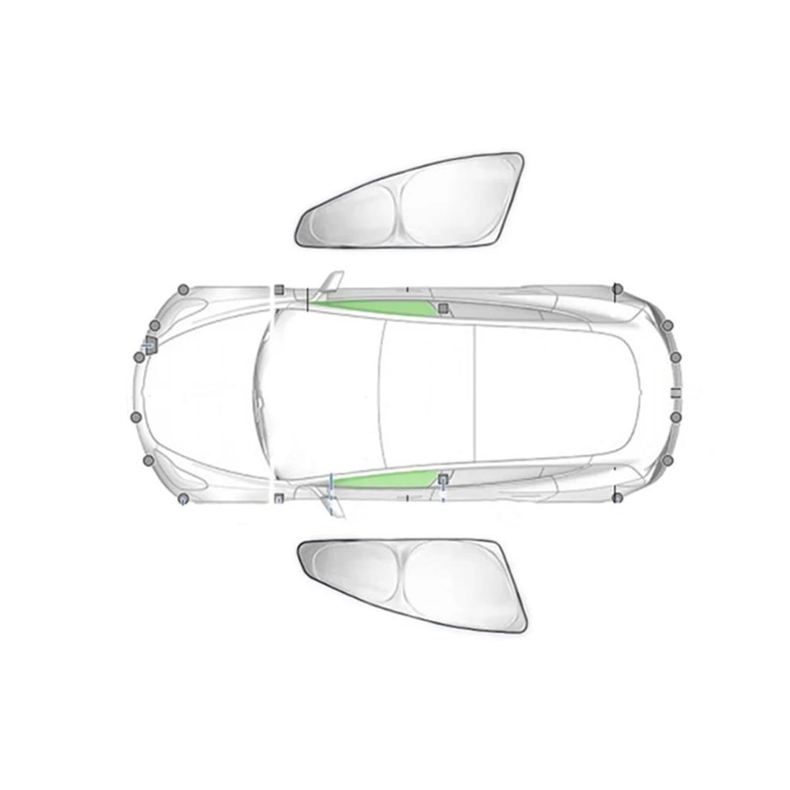 Sonnenblende Sonnenschutz Aus Silberbeschichtetem Stoff Für Tesla Für Modell 3 Y 2020-2023 Seitenfenster-Sichtschutz-Sonnenschutz Für Camping Autofenster(2PCS Front M-3) von LKRGBXA