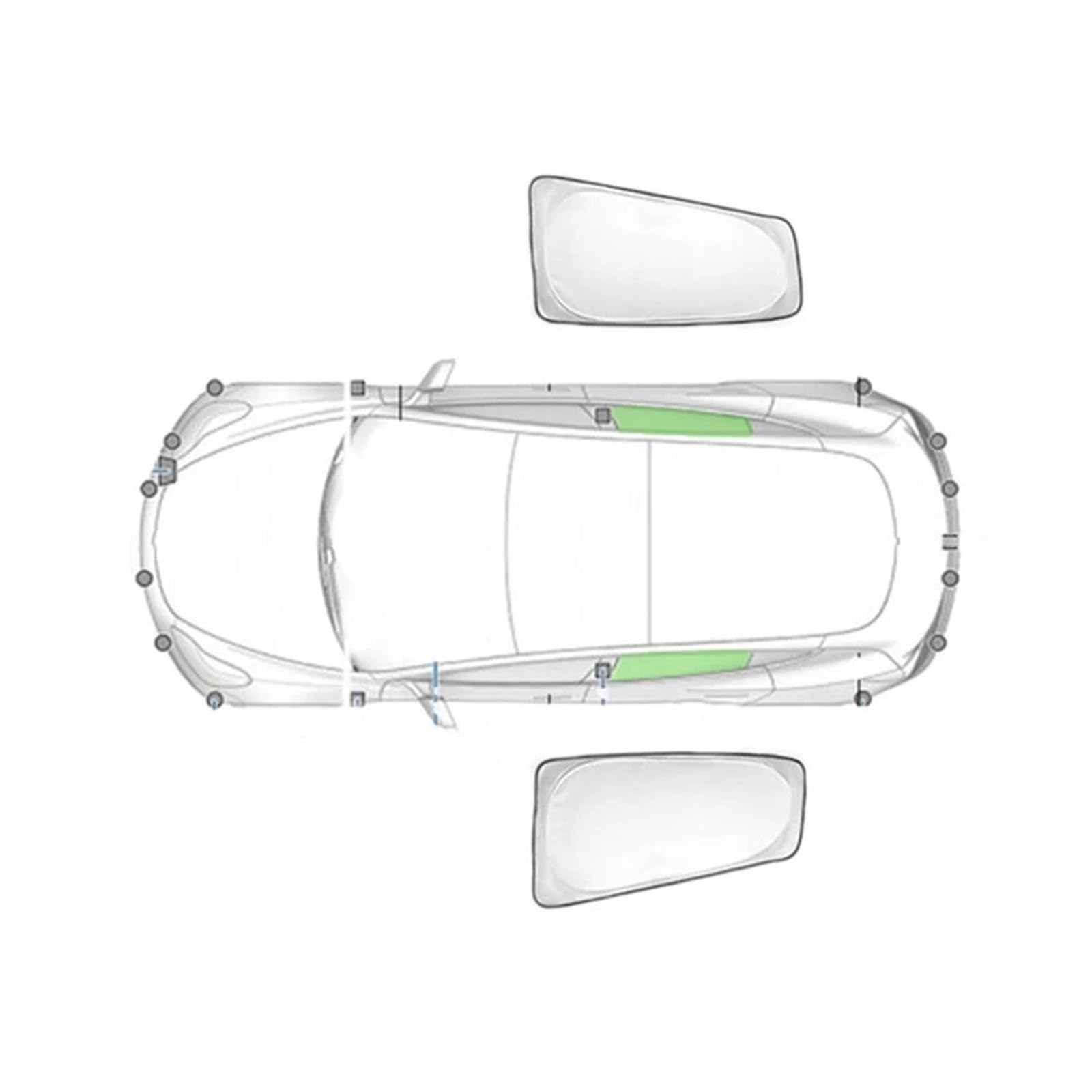 Sonnenblende Sonnenschutz Aus Silberbeschichtetem Stoff Für Tesla Für Modell 3 Y 2020-2023 Seitenfenster-Sichtschutz-Sonnenschutz Für Camping Autofenster(2PCS Rear M-3) von LKRGBXA