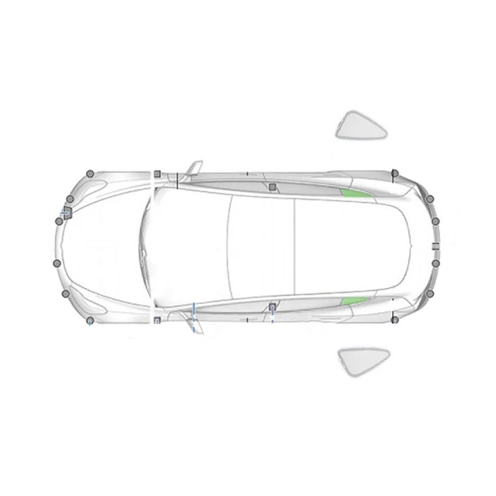 Sonnenblende Sonnenschutz Aus Silberbeschichtetem Stoff Für Tesla Für Modell 3 Y 2020-2023 Seitenfenster-Sichtschutz-Sonnenschutz Für Camping Autofenster(2PCS Triangular M-3) von LKRGBXA