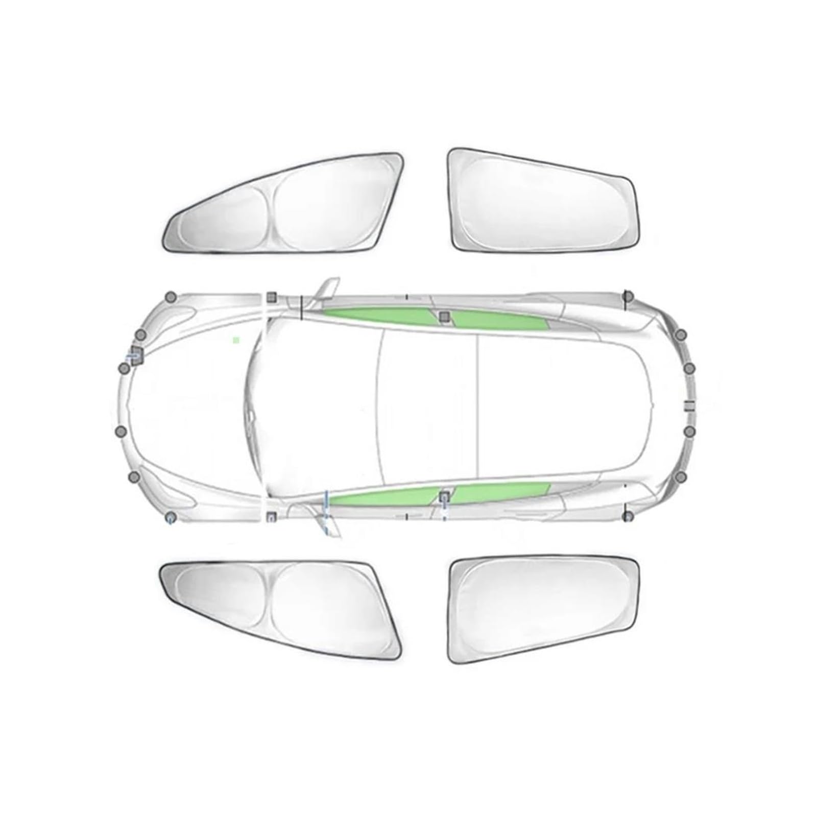 Sonnenblende Sonnenschutz Aus Silberbeschichtetem Stoff Für Tesla Für Modell 3 Y 2020-2023 Seitenfenster-Sichtschutz-Sonnenschutz Für Camping Autofenster(4PCS M-3) von LKRGBXA