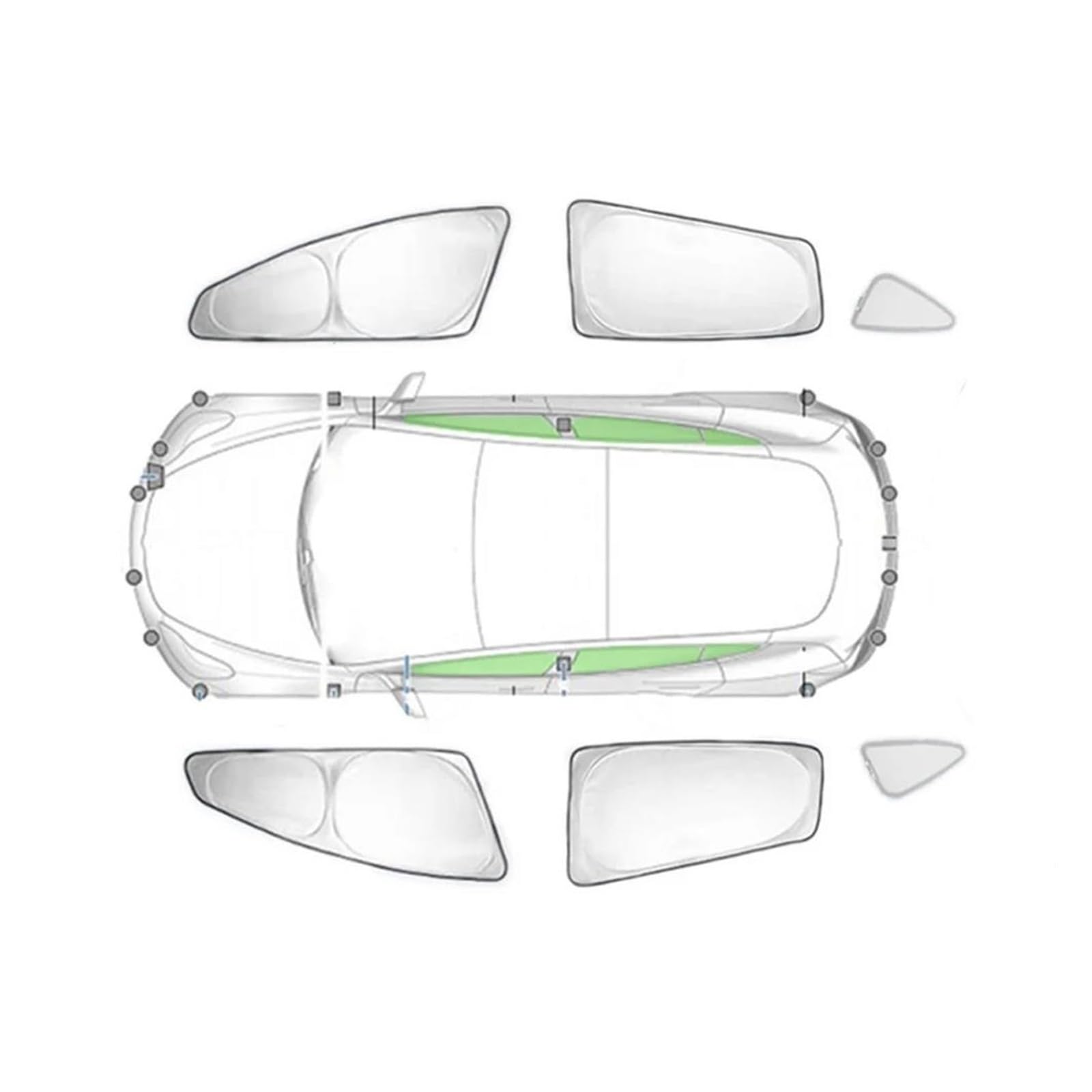 Sonnenblende Sonnenschutz Aus Silberbeschichtetem Stoff Für Tesla Für Modell 3 Y 2020-2023 Seitenfenster-Sichtschutz-Sonnenschutz Für Camping Autofenster(6PCS M-3) von LKRGBXA