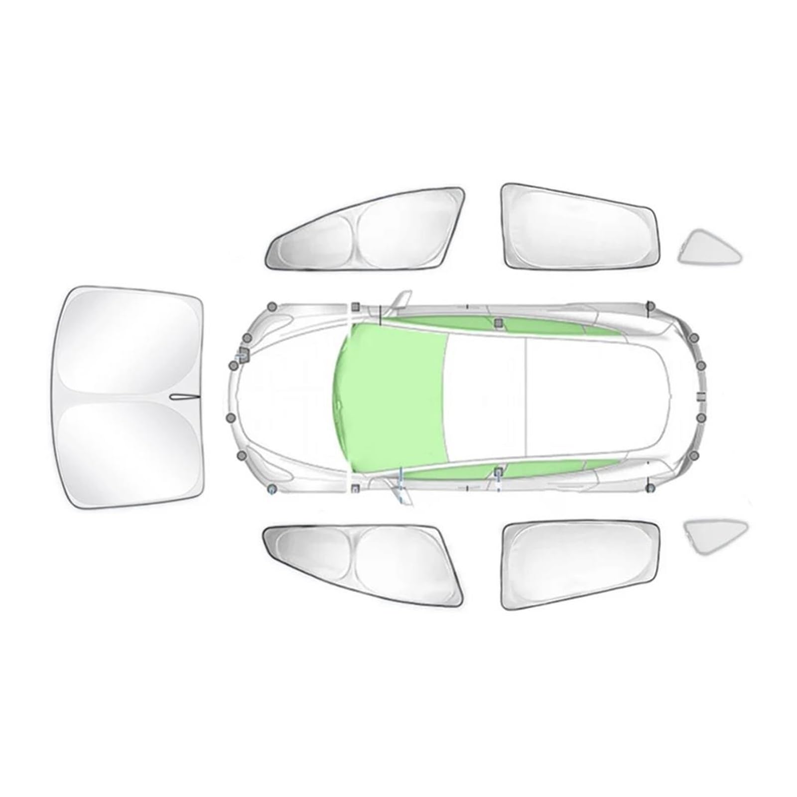 Sonnenblende Sonnenschutz Aus Silberbeschichtetem Stoff Für Tesla Für Modell 3 Y 2020-2023 Seitenfenster-Sichtschutz-Sonnenschutz Für Camping Autofenster(7PCS M-Y 1) von LKRGBXA