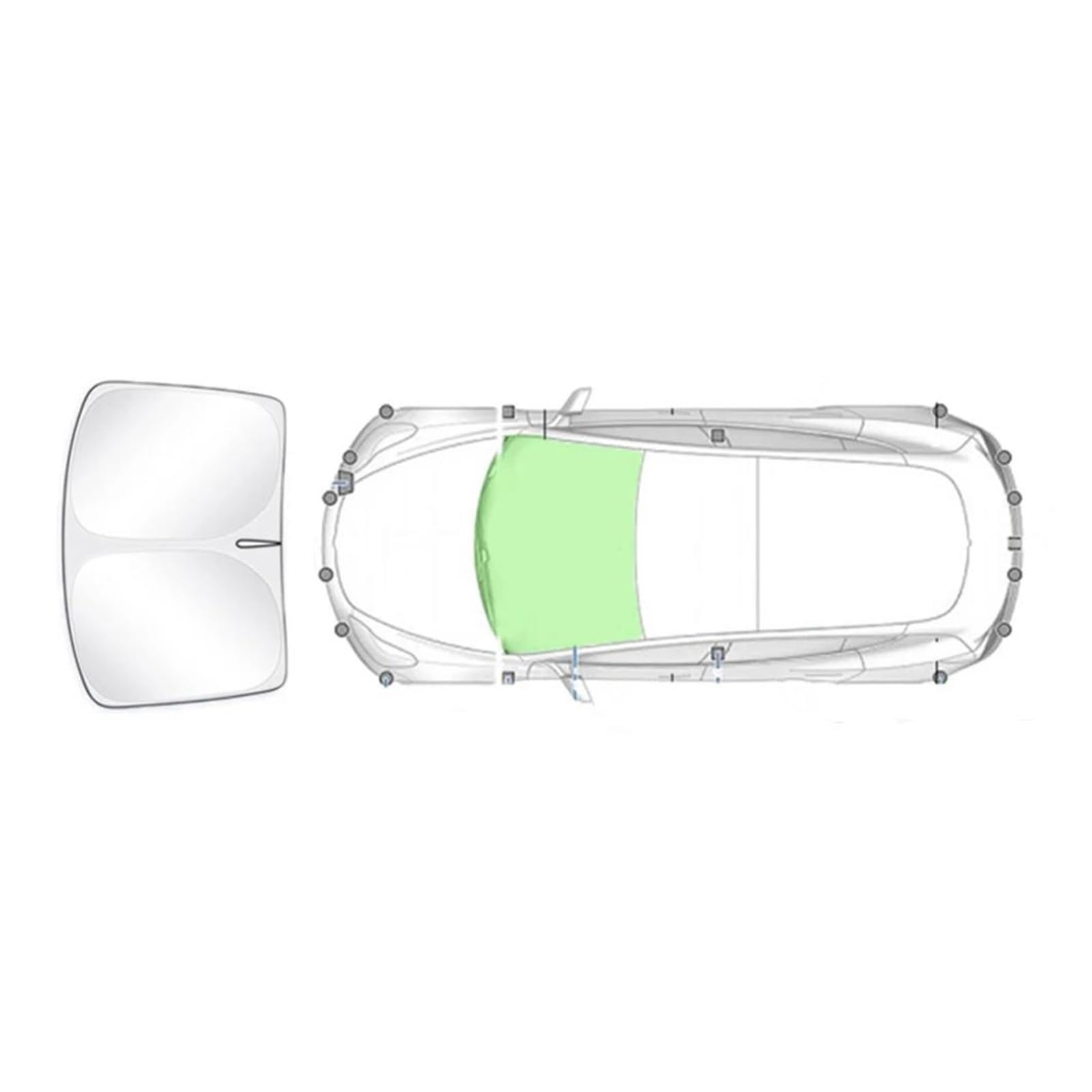 Sonnenblende Sonnenschutz Aus Silberbeschichtetem Stoff Für Tesla Für Modell 3 Y 2020-2023 Seitenfenster-Sichtschutz-Sonnenschutz Für Camping Autofenster(Front Windshield M-3) von LKRGBXA