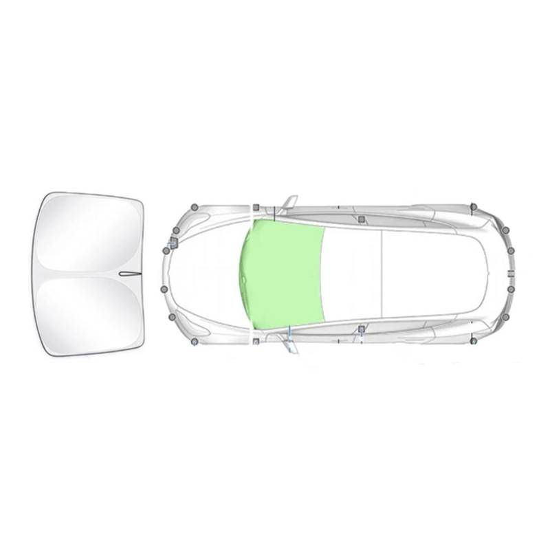 Sonnenblende Sonnenschutz Aus Silberbeschichtetem Stoff Für Tesla Für Modell 3 Y 2020-2023 Seitenfenster-Sichtschutz-Sonnenschutz Für Camping Autofenster(Front Windshield M-3) von LKRGBXA