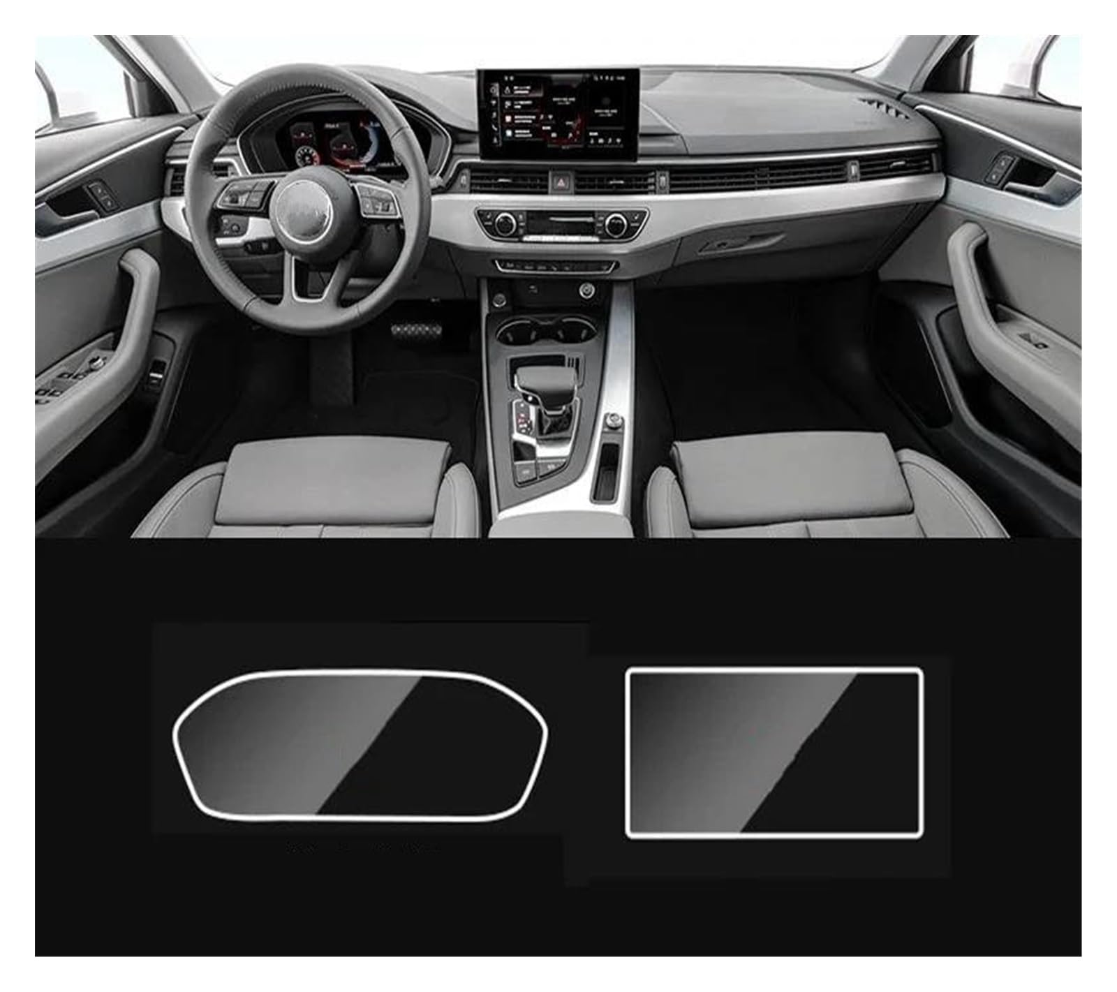 Zubehör Interieur Getriebe Panel Dashboard Navigation Automotive Innen Schutz Film TPU Transparent Anti-Kratzer Für A4 B9 2020 2021 2022 2023 Auto Innenraum(StyleB) von LKRGBXA