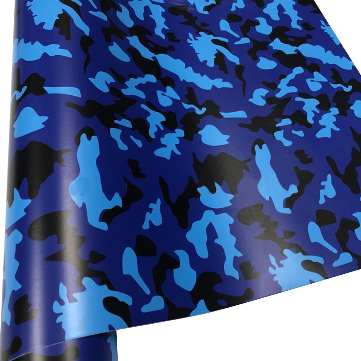 LKXHarleya Selbstklebende, blasenfreie Aufkleber zum Farbwechsel der Karosserie, 20 x 152 cm, Camouflage-Vinyl-Wrap-Folie für Innen- und Außendekoration, Hellblau-Schwarz von LKXHarleya