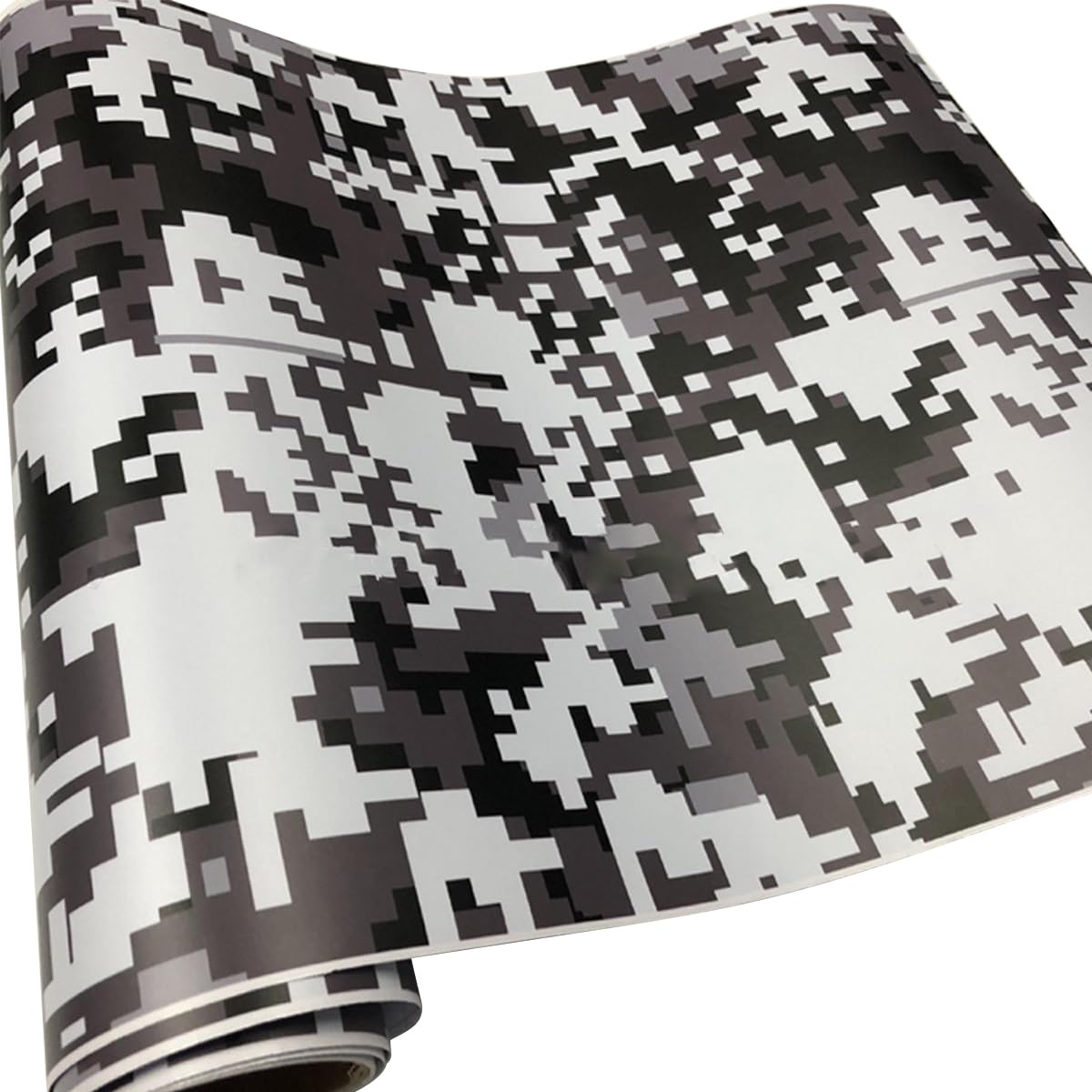 LKXHarleya Selbstklebende, blasenfreie Aufkleber zum Farbwechsel der Karosserie, 20 x 152 cm, Camouflage-Vinylfolie für die Innen- und Außendekoration, schwarz-weißes Quadrat1 von LKXHarleya