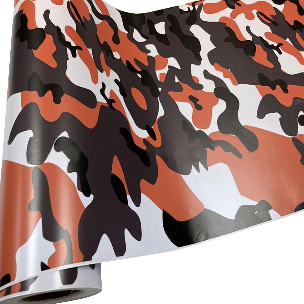 LKXHarleya Selbstklebende, blasenfreie Aufkleber zum Farbwechsel der Karosserie, 30 x 152 cm, Camouflage-Vinylfolie für die Innen- und Außendekoration, Schwarz, Orange von LKXHarleya