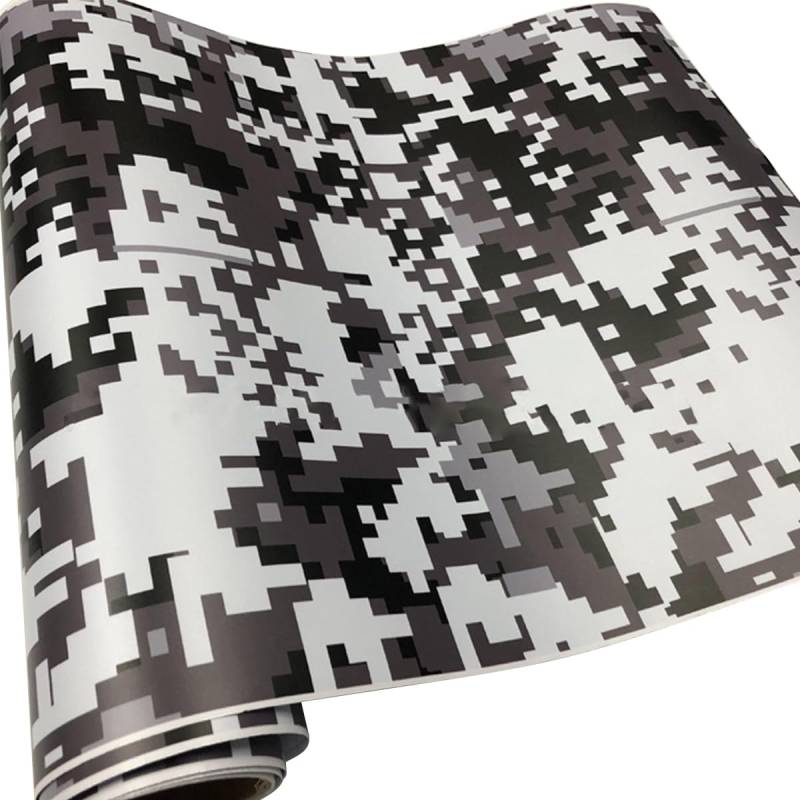 LKXHarleya Selbstklebende, blasenfreie Aufkleber zum Farbwechsel der Karosserie, 50 x 152 cm, Camouflage-Vinylfolie für die Innen- und Außendekoration, schwarz-weißes Quadrat1 von LKXHarleya