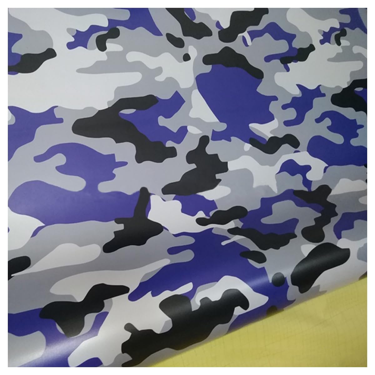 LKXHarleya Selbstklebende, blasenfreie Aufkleberrolle zum Ändern der Karosseriefarbe, 20 x 152 cm, Camouflage-Vinyl-Wrap-Folie für Fahrzeuge, DIY-Innen- und Außendekoration, Blau Schwarz Weiß von LKXHarleya