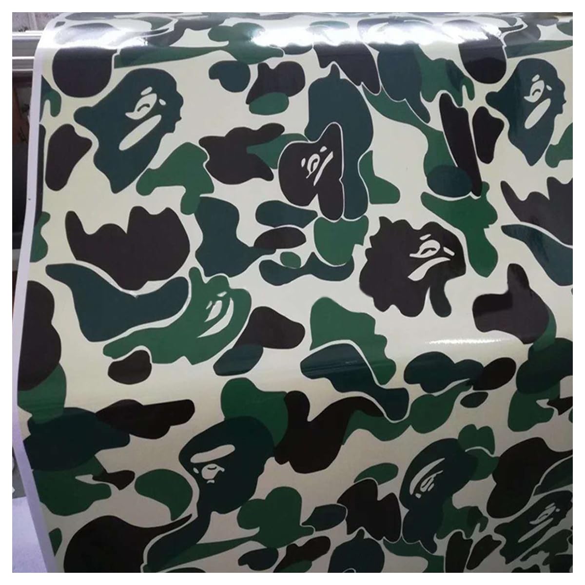 LKXHarleya Selbstklebende, blasenfreie Aufkleberrolle zum Ändern der Karosseriefarbe, 20 x 152 cm, Camouflage-Vinyl-Wrap-Folie für Fahrzeuge, DIY-Innen- und Außendekoration, Grün Schwarz Weiß von LKXHarleya