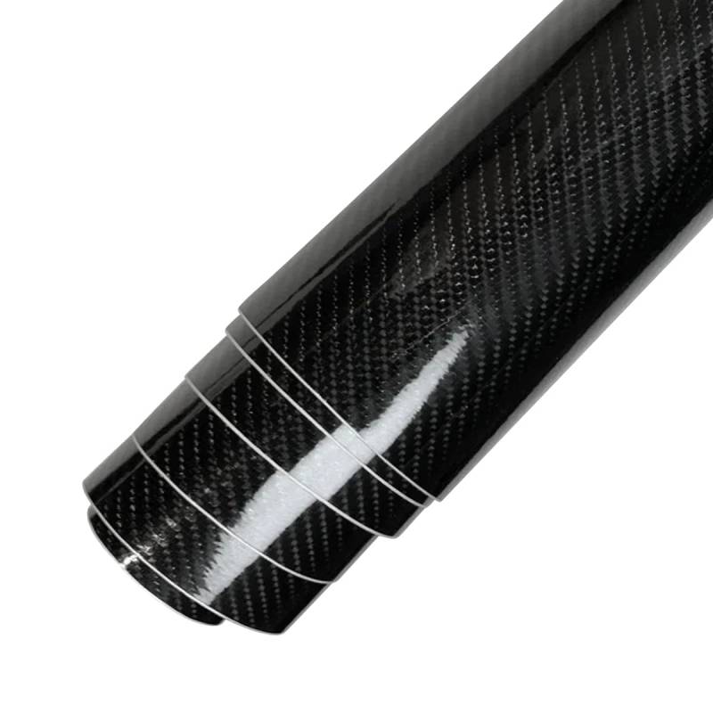 LKXHarleya Selbstklebende wasserdichte PVC-Autoaufkleberrolle, 30 cm x 150 cm hochglänzende Auto-Vinylfolie mit Luftablass6D Carbon Black von LKXHarleya