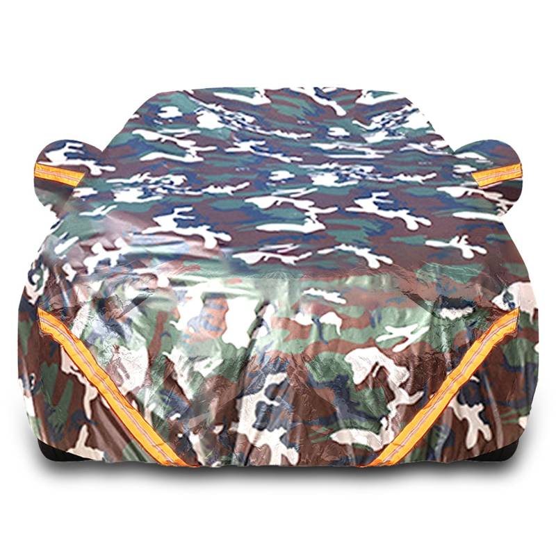 Autoabdeckung Für FIAT 500 2007-2022, Vollgarage Für Den Außenbereich, Allwetter-Autoabdeckung Mit Türreißverschluss, Wasserdicht, Winddicht, Schneefest(Camouflage,Single Layer) von LLCDZR