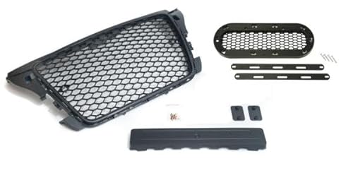 Kühlergrill Frontgrill Wabengrill Sport kompatibel mit A3 8P 2008-2013 mit Emblem und Kennzeichenhalter Für Modelle mit und ohne PDC von LLCTOOLS