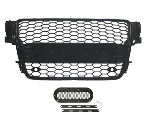 Kühlergrill Frontgrill Wabengrill Sport kompatibel mit A5 B8 8Tmit Emblem und Kennzeichenhalter Für Modelle mit PDC (Park Distance Control) von LLCTOOLS