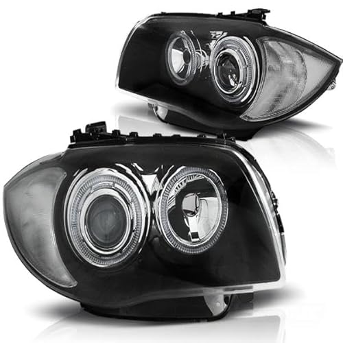 LED Angel Eyes Scheinwerfer Kompatibel mit 1er E81, E82, E87, E88 04-11 schwarz nicht passend bei Fahrzeugen mit werkseitigem Xenon von LLCTOOLS