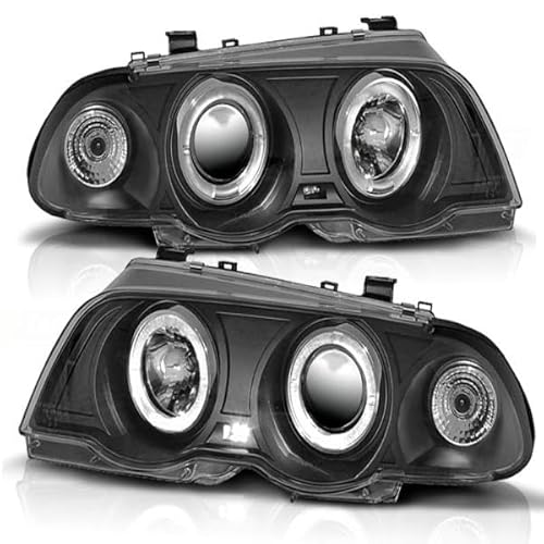 LED Angel Eyes Scheinwerfer für 3er E46 98-01 schwarz Set von LLCTOOLS