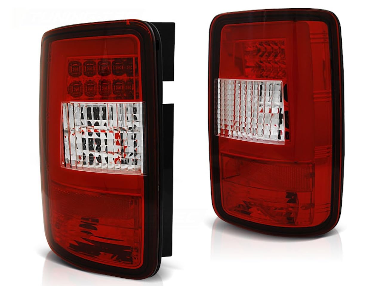 LED Lightbar Design Rückleuchten kompatibel mit VW Caddy 3 (2K) 03-14 rot/klar von LLCTOOLS