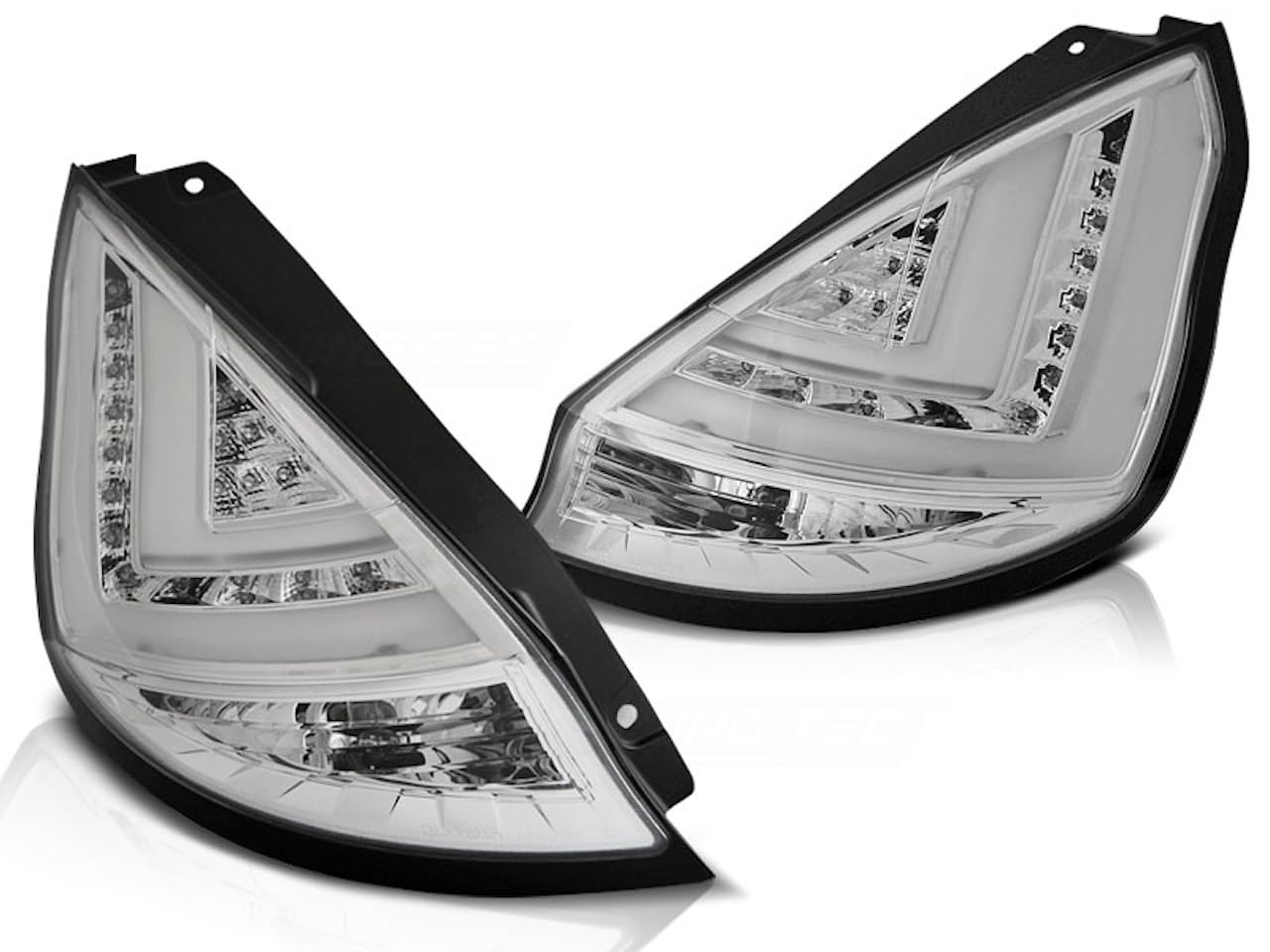 LED Lightbar Rückleuchten kompatibel mit Ford Fiesta MK7 (3 und 5 Türer) Bj. 01/2013-03/2017 Chrom von LLCTOOLS