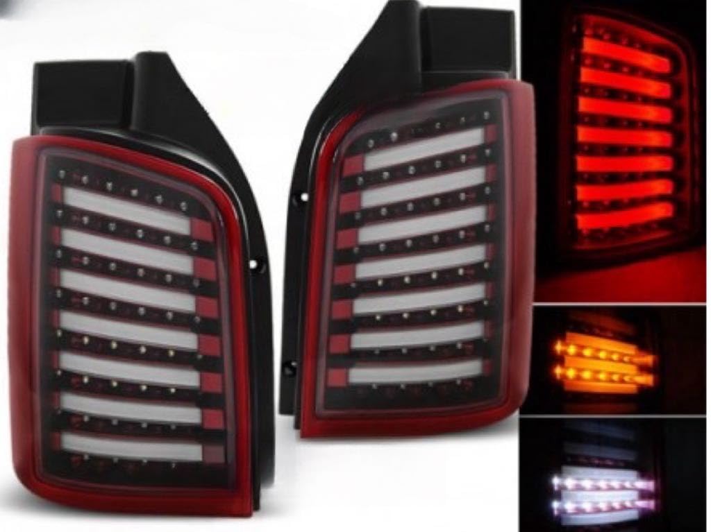 LED Lightbar Rückleuchten kompatibel mit T5 / T5 GP Bj. 03-15 Rot (Heckklappe) nur passend bei Fahrzeugen mit Heckklappe von LLCTOOLS