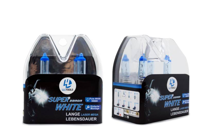 LLCTOOLS 2er Set H8 55W Xenon Style Look Lampen Weiß Halogen Birnen Autolampe GLÜHBIRNEN von LLCTOOLS