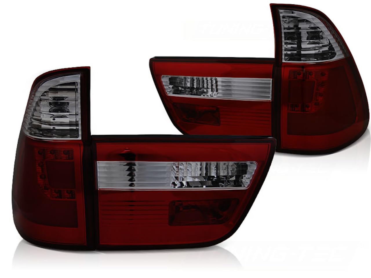 LLCTOOLS LED Lightbar Rückleuchten Kompatibel mit X5 E53 Bj. 99-03 Rot/Smoke von LLCTOOLS