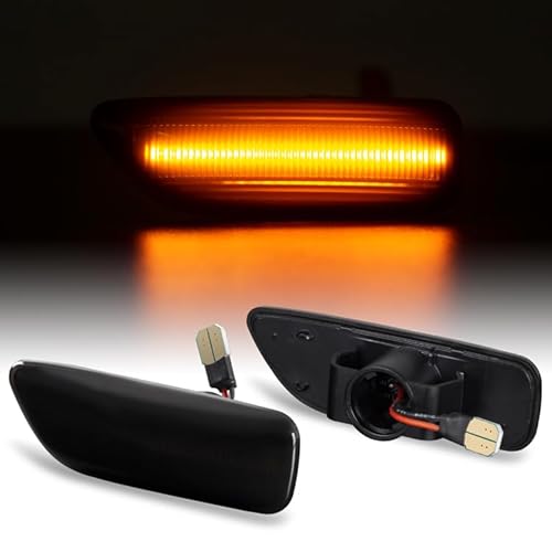 LLCTOOLS - Hell leuchtender LED Seitenblinker - LED Blinker Auto mit E-Prüfzeichen - Voll-LED Blinker mit CAN-Bus-Technologie - Passend für S60, S80, V70, XC70, XC90 - SMOKE von LLCTOOLS