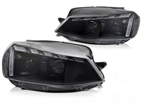 VOLL LED Scheinwerfer Tagfahrlicht kompatibel mit VW Golf 7.5 VII Facelift Bj.17-20 Schwarz von LLCTOOLS